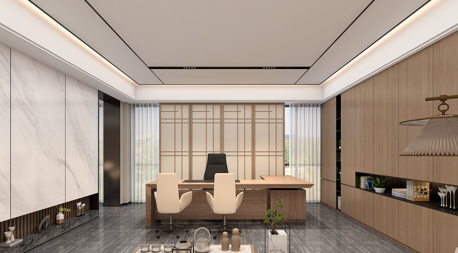 电子厂办公楼装修设计案例4